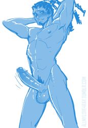 allmylove4ray armpits blush lúcio long_hair male_only nipples overwatch pecs skinny