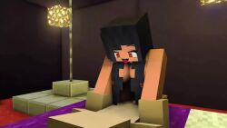 3d ahe_gao ahegao animated aphmau aphmau_(youtuber) big_breasts blush cowgirl_position dark_skin faceless_male grey_hair mine-imator minecraft no_sound orange_eyes straddling tagme tongue_out vaginal_penetration video youtuber