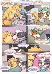 2026 anthro baileyx big_penis bird_dog black_body black_fur blush bodily_fluids border_collie brown_body brown_fur canid canine canis clothing collie comic cuckold dialogue domestic_dog electronics english_text foreskin fur genital_fluids genitals golden_retriever group hat headgear headwear heart_eyes heart_symbol herding_dog hi_res holidays humiliation hunting_dog jack_russell_terrier kissing leaking_precum looking_at_another male male/male mammal multiple_scenes musclegut muscular partially_clothed_anthro partially_clothed_male pastoral_dog penis penis_humiliation phone phone_call precum profanity retriever sheepdog size_difference speaker television terrier text trio valentine's_day watching_television white_body white_fur yellow_body yellow_fur