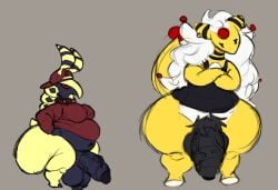 2026 ampharos anthro ass backwards_baseball_cap backwards_hat balls baseball_cap big_balls big_butt big_penis black_body black_clothing black_shirt black_tank_top black_topwear blue_body blue_penis clothing crossed_arms dark_penis digital_drawing_(artwork) digital_media_(artwork) dot_eyes duo foreskin furrowed_brow generation_2_pokemon generation_5_pokemon genitals hair hat headgear headwear huge_balls huge_butt huge_cock huge_moobs long_sleeve_shirt male megamphus messy_hair multicolored_body nauiho nintendo penis pinepede pokemon pokemon_(species) pubes raised_tail red_baseball_cap scolipede shirt shortstack shortstack_male simple_background simple_eyes size_difference tail tank_top thick_thighs topwear two_tone_body vein veiny_penis white_hair wide_hips yellow_body