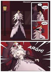 absurd_res ambush anthro areola assisted_exposure avian avian_demon bird bird_demon breasts building canid canid_demon canine city clothed clothing comic covering covering_mouth demon detailed_background duo feathers female forced forced_exposure fur grey_body grey_fur hellaverse hellhound helluva_boss hi_res imminent_rape imminent_sex male male/female mammal muffled_speech mythological_canine mythological_creature mythology nipples outside pink_nipples public public_nudity red_eyes screaming smile stella_(helluva_boss) surprised surprised_face surprised_look tearing_clothing text thecumrat topless topless_anthro topless_female torn_clothing undressing_another white_body white_clothing white_feathers