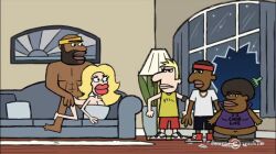 bbc-man big_breasts big_lips blonde-haired_female canonical_scene caught_in_the_act cheating_wife dark-skinned_male doggy_style doggy_style_position from_behind from_behind_position hidden_breasts hunny legends_of_chamberlain_heights milk_(legends_of_chamberlain_heights) official_art
