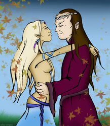 breasts canon_couple celebrian color elf elrond female literature lord_of_the_rings male married_couple