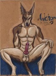 anus canine commission cum daelyhelaxon ear_piercing earring floor male member pencilcolor penis piercing tail tongue