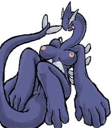 avian breasts cute_fang female furry legendary_pokémon lugia mouth mutabouru nintendo open pokemon pokemon_(species) pokemon_gsc pokemon_xd pokemorph purple pussy recolor red_eyes shadow_lugia shadow_pokémon solo tail tongue wings