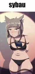 1girls 9:16 animated applying_gag arms_behind_back arms_tied arms_tied_behind_back belly_button black_bra black_panties bondage bound bound_arms bound_legs bra bra_and_panties breasts caressing_face cat_ears cat_girl catgirl curvy disembodied_hand female female_focus femsub gag gagged gagged_female kbart meme monolith_soft navel nia nintendo panties putting_on_gag rope rope_bondage rope_harness silver_hair small_breasts stuffed_mouth_gag submissive submissive_female sybau tagme tape tape_gag taped_mouth thick_thighs thighs tummy tummy_fold xenoblade_(series) xenoblade_chronicles_2 yellow_eyes
