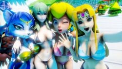 3d 3d_(artwork) 5girls big_breasts bikini blonde_hair blue_eyes breasts busty byleth_(fire_emblem)_(female) cleavage company_connection crossover delfino_plaza edelgard_von_hresvelg_(cosplay) female female_only fire_emblem fire_emblem:_three_houses green_eyes happy hi_res krystal large_breasts leaning_forward legs looking_at_viewer marina_(splatoon) marina_ida mario_(series) navel nintendo pianta pink_bikini pink_lipstick ponytail pose posing princess princess_peach princess_zelda smile splatoon splatoon_(series) splatoon_2 star_fox super_mario_sunshine the_legend_of_zelda thighs toned virtualblueam2 voluptuous wink zelda_(a_link_between_worlds)