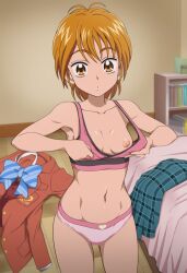 1girls 2020s 2025 :o adolescent ai_generated areolae ass_visible_through_thighs bare_shoulders bra breasts breasts_apart cleft_of_venus clothes_removed collarbone eyelashes female futari_wa_precure gluteal_fold indoors looking_at_viewer matching_hair/eyes misumi_nagisa navel nipples orange_eyes orange_hair panties precure pretty_cure school_uniform schoolgirl short_hair small_breasts solo standing stomach teenage_girl teenage_tits teenager thighs toei_animation underwear undressing verone_junior_high_school_uniform young young_female