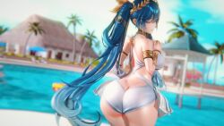 1girls 3d 3d_animation animated ass ass_cleavage big_ass blue_eyes blue_hair bottom_heavy bouncing_ass breasts bubble_butt butt_crack clothing fat_ass female female_only huge_ass iuno_(wuthering_waves) jiggle jiggling_ass large_ass looking_at_viewer looking_back massive_ass no_panties no_sound outdoors pool poolside solo suhe thick_ass thick_thighs twerking v_sign video water wide_hips wuthering_waves