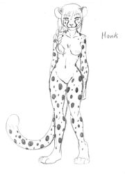 cheetah feline female furry monochrome nude solo vilani