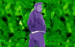 1boy ass fabfelipe furry male male_only muscles pose purple solo