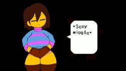 1girls 2d animated brown_hair dance dancing female female_only frisk frisk_(mochikirb_style) human human_female human_only looping_animation meme minishorts mochikirb mother_(series) mother_3 short_hair shorts solo sound tagme text thick_thighs thighs undertale undertale_(series) video wiggle