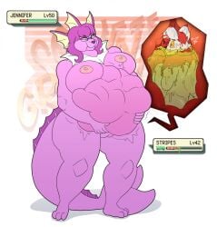 anthro areola big_breasts bodily_fluids breasts cheek_bulge collar digestion duo eeveelution eyewear female female_pred gameplay_mechanics genitals glasses health_bar hi_res holding_belly huge_breasts inside_stomach internal male male/female male_prey melting meowstic nintendo nipples oral_vore organs pokémon_(species) pokemon pussy rumbling_stomach stomach stomach_acid thick_thighs trpcafterdark vaporeon video_games vore