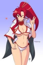 breasts female female_only one_eye_closed raydango red_hair solo tagme tengen_toppa_gurren_lagann yoko_littner