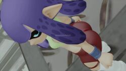 1girls 3d animated ass ass_jiggle ass_shake back belly big_ass black_sports_bra blue_eyes blue_hair blue_tentacles front_view inkling inkling_girl jiggling_ass kishi looking_at_viewer looking_back nintendo no_shoes no_sound pointy_ears red_shorts ripped_shorts seductive_look shorts socks splatoon sports_bra sports_shorts thick_thighs thighs twerking video watermark white_socks