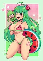 bikini bikini_bottom bikini_top breasts bunny_bones clothing female female_only human open_mouth pale_skin solo swimsuit swimwear tagme vannamelon vannamelon_(copyright) virtual_youtuber watermelon_bikini youtube youtuber