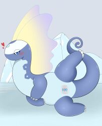 absurd_res aurorus cuntboy female feral fossil_pokémon fur hi_res intersex nintendo pokémon_(species) pokemon solo video_games