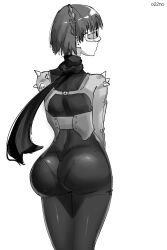 ass atlus bubble_butt clothing dat_ass female female_only huge_ass human makoto_niijima o22no pale_skin persona persona_5 phantom_thief_suit solo tagme