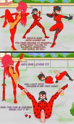 ahe_gao english english_dialogue english_text erect_nipples fei_wu heavenflower instant_loss instant_loss_2koma kagami_tsurugi ladybug_(character) ladydragon_(character) marinette_cheng marinette_dupain-cheng miraculous_ladybug penis rape ryuko_(character) text torn_bodysuit torn_clothes unseen_male_face