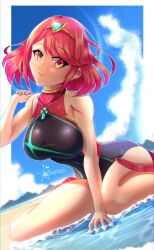 1girls aldafera breasts female female_only looking_at_viewer nintendo pyra solo swimsuit tagme xenoblade_(series) xenoblade_chronicles_2