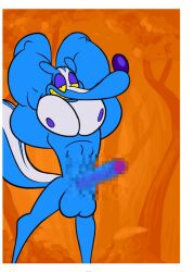 1boy animated anthro balls big_penis blue_body blue_fur blur_censorship cartoon_physics censored censored_genitalia censored_penis fur genital_growth genitals gentials gif growth huge_cock hyper hyper_genitalia hyper_penis male male_focus male_only mammal mephitid naked nude penis penis_growth presenting presenting_penis rubberskunktoo skunk solo solo_male toons toony