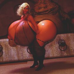 3d bimbo bimbo_lips bimbofication boots breasts enormous_breasts fishnets gigantic_ass gigantic_breasts high_heel_boots high_heels huge_ass hutt hyper_ass hyper_bimbo hyper_breasts jabba_the_hutt jackd22 tagme