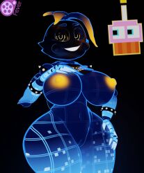 2022 3d 3d_(artwork) 4_fingers 8-bit animatronic anthro areola avian beakless bib big_breasts bird blue_body breasts candle chicken cupcake cupcake_(fnaf) digital_media_(artwork) female feversfm fingers five_nights_at_freddy's five_nights_at_freddy's:_special_delivery five_nights_at_freddy's_2 five_nights_at_freddy's_ar fnaf galliform gallus_(genus) genitals hi_res highscore_toy_chica_(fnaf) illumix looking_at_viewer machine navel nipples phasianid pussy robot scottgames smile solo toy_chica_(fnaf) toy_chica_(love_taste) ultra_custom_night video_games wide_hips yellow_areola yellow_nipples