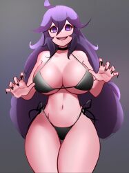 1girls big_breasts bikini bikini_bottom bikini_top black_nail_polish black_nails breasts cleavage female female_only game_freak goth hair hex_maniac hips huge_breasts jaxartdump long_hair nail_polish nails pokemon pokemon_xy purple_eyes purple_hair solo solo_female swimsuit swimwear thighs wide_hips