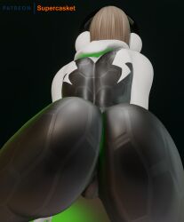 1girls 3d 3d_(artwork) ass_focus big_ass big_butt blonde_hair dat_ass female_only gwen_stacy marvel mavixtious spider-gwen spider-man:_into_the_spider-verse spider-man_(series) supercasket tagme