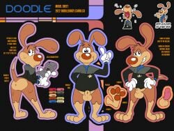 absurd_res anthro beagle bodily_fluids canid canine canis crying domestic_dog doodle_(doodledoggy) doodledoggy goo_creature gooey grin hi_res hunting_dog male mammal model_sheet multiple_poses nude pawpads paws pose scent_hound smile solo stickers tears teeth toonkind