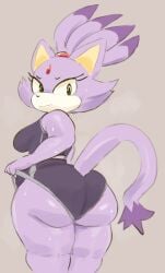 1girls anthro ass big_ass big_butt blaze_the_cat bloomers breasts cat_ears cat_tail chubby clothed clothing felid feline felis female female_focus female_only fur furry furry_only huge_ass huge_butt kiseff looking_back purple_body sega solo solo_female sonic_(series) standing tail thick_thighs thighs