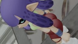 1girls 3d animated ass ass_jiggle ass_shake back belly big_ass bike_shorts black_sports_bra blue_eyes blue_hair blue_tentacles front_view huge_ass inkling inkling_girl jiggling_ass kishi looking_at_viewer looking_back nintendo no_shoes no_sound pointy_ears red_shorts ripped_shorts seductive_look shiny shiny_clothes shorts smile socks splatoon sports_bra sports_shorts thick_thighs thighs twerking video white_socks