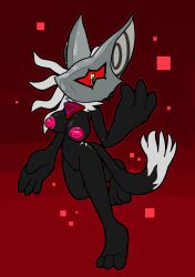 2022 3_toes 4_fingers anthro big_breasts big_nipples black_pupils black_pussy breasts canid canine canis dipstick_tail feet female fingers front_view fur genitals grey_body grey_fur grey_mask hi_res infinite_(sonic) jackal looking_at_viewer mammal mane markings mask mask_only mostly_nude mtf_crossgender nipples nude on_one_leg pink_nipples pupils pussy raised_hand red_sclera rule_63 sega solo sonic_(series) sonic_forces sonic_the_hedgehog_(series) standing tail_markings tail_tuft toes tuft ultilix white_body white_fur white_markings yellow_eyes