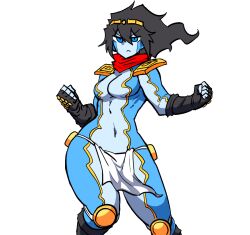 1girls black_hair breasts edit female female_only fully_clothed gloves humanoid jojo's_bizarre_adventure mannungei rule_63 shounen_jump solo solo_female stand_(jjba) star_platinum thick_thighs