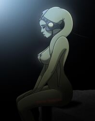 brown_eyes crying femsub green_skin headwear large_breasts naked nude nude_female oola sitting slave slave_collar slavegirl star_wars submissive_female tears twi'lek voluptuous xxxtra-terrestrial