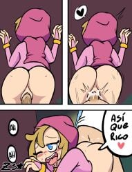 ahe_gao ahegao ass blonde_hair blue_eyes boobs breasts butt comic comic_page comic_panel cosplay cum cum_in_pussy cum_inside dialogue dialogue_box eye_closed fhs fhsz3r0 fnafhs fnafhs_z3ro fnafhsrule34 forest forest_background fred_(fnafhs) freddy_(fnafhs) from_behind from_behind_position heart joy_(fnafhs) moaning mouth_open spaniel spanish_text tagme text text_bubble tongue unseen_male_face vaginal vaginal_penetration vaginal_sex z3star