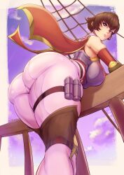 1girls absurd_res ass big_ass big_breasts breasts eye_contact female female_focus female_only fiorayne highres huge_ass huge_butt looking_at_viewer monster_hunter monster_hunter_rise short_hair solo solo_female telrem thick_thighs tight_clothing tight_pants tomboy