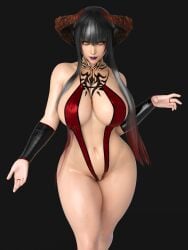 1girls 3d alluring big_breasts bikini eliza_(tekken) female female_only gcb horns namco sling_bikini solo swimsuit tagme tattoo tekken tekken_7 vampire