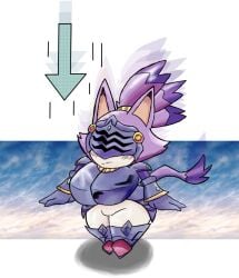 armor big_ass big_breasts blaze_the_cat blush embarrassed female female_only front_view shortstack shortstackification shrinking shrunk sir_percival_(sonic_and_the_black_knight) sonic_(series) sonic_the_hedgehog_(series) thicc thicc_thighs thick_thighs