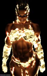 1girls 2021 3d abs cybernetics dark-skinned_female dark_skin female female_only front_view glowing holographic_clothes luciusventuri muscular muscular_female sci-fi science_fiction slushe_(website) solo solo_female standing tagme