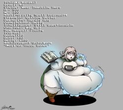 1girls belly_overhang big_ass big_belly big_breast blonde_hair danganronpa fat fat_ass fat_female huge_belly huge_breasts hyper_belly large_breasts magic magical_girl morbidly_obese morbidly_obese_female nanami_chiaki skeletal_boy stats thick_ass thick_thighs transformation weight_gain weight_gain_female weight_gain_sequence xanderdwulfe