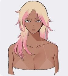 1female asian_female big_breasts blonde_hair blue_lock boobs_bigger_than_head breast_focus breasts breasts_bigger_than_head breasts_together breasts_touching brown_body brown_breasts brown_female brown_girl brown_skin brown_skinned_female cleavage cleavage_cutout cute cute_female dark-skinned_female dark_breasts dark_skin fat_breasts female female_focus female_only female_solo femlock hair_over_shoulder huge_breasts japanese_female juicy_lips looking_at_viewer medium_hair no_visible_genitalia no_visible_nipples only_female only_one_female only_one_person pale-skinned_female pink_eyes pink_hair plump_breasts plump_lips rule_63 ryusei_shidou sexy sexy_breasts sexy_female shidou_ryuusei solo_female squeezable_breasts squishy_breasts staring_at_viewer tan_skinned_female tanline tanned tanned_female tanned_skin titties titties_bigger_than_head yellow_eyelashes yellow_eyelids yellow_eyeliner