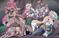 6+boys 6+girls animal_ears animal_tail aqua_eyes arm_grab arms_up bald beatrice_(rune_factory) blue_eyes blue_hair blush bottomless censored clenched_teeth closed_eyes clothed_female_nude_male clothed_sex crying cum cum_in_pussy cum_inside dark-skinned_female dark-skinned_male doggy_style dress drooling ejaculation faceless_male female_on_top fuka_(rune_factory_5) grey_hair heart-shaped_pupils heavy_breathing leg_grab leg_lift lucy_(rune_factory_5) ludmila_(rune_factory) lying_on_person mass_rape mizutenka mosaic_censoring multiple_boys multiple_girls no_panties nude nude_male on_floor open_mouth orgy outdoors pants_down party_wipe pink_hair pointy_ears priscilla_(rune_factory) prone_bone purple_eyes rape restrained rune_factory rune_factory_5 saliva scarlett_(rune_factory) sex sex_from_behind skirt spoils_of_war standing_sex stockings sweat symbol-shaped_pupils tail tattoo tears torn_clothes torn_pantyhose twin_braids twintails vaginal_penetration white_hair young