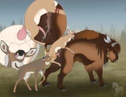 2025 anatomically_correct anatomically_correct_genitalia anatomically_correct_penis anatomically_correct_vulva animal_genitalia animal_penis animal_vulva anthro antlers anus ass balls balls_on_face bisexual bison bodily_fluids bovid bovine cervine_genitalia cervine_penis cloven_hooves cum cum_in_vagina cum_inside deer digital_drawing_(artwork) digital_media_(artwork) erection female female_penetrated fenn.perrox feral feral_on_feral feral_penetrated feral_penetrating feral_penetrating_feral fur genital_fluids genitals group hi_res hooves horn larger_female male male/female male_penetrating male_penetrating_female mammal penetration penile penile_penetration penis penis_in_vagina sex size_difference smaller_male smile standing trio vaginal_penetration vulva