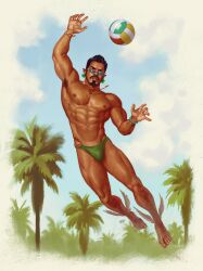 actor beach black_panther:_wakanda_forever bulge celebrity david_talaski in_character latino male male_only marvel marvel_cinematic_universe melanin muscular muscular_male namor native_american_male outdoors outside pinup speedo superhero tenoch_huerta volleyball