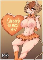 ahoykoi anthro backpack cheese cheesed_to_meet_you five_nights_at_freddy's fnaf heart humanoid koianimations manora_(popgoes) mouse mouse_ears popgoes popgoes_evergreen rat skirt tie