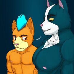 anthro avocato domestic_cat final_space little_cato male_only pecs yaoi