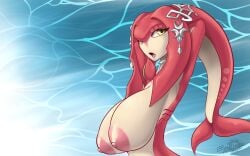 1girls anthro armpits big_areola big_breasts breasts breath_of_the_wild busty female female_only female_zora fish fish_girl large_breasts latiar mipha nintendo nipples pink_nipples sapsavana solo solo_female the_legend_of_zelda the_legend_of_zelda:_breath_of_the_wild yellow_eyes zora