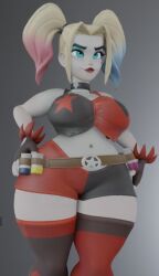 1girls 3d batman_(series) big_breasts breasts coolmaster98 dc dc_comics female female_only harley_quinn harley_quinn_(multiversus) light-skinned_female multiversus tagme thick_thighs wide_hips