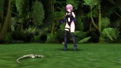 3d alien_(franchise) animated blushing facehugger fate/grand_order fate_(series) mash_kyrielight mmd nepiart pink_hair rape ryona shaking sound tagme tail_sex video